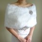Bridal White Faux Fur Wrap, Wedding Stole, Bridal Wrap FW108-WHI