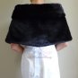 Bridal Black Faux Fur Stole, Wedding Wrap, Bridal Stole FS108-BLKs
