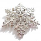 Christmas Snowflake Brooch Silver Crystal BR0014
