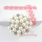Bridal Brooch Silver Tone Ivory Faux Pearl BR0009