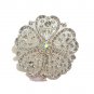 Bridal Large Rhinestone centered with 5 hearts shaped surrounding Brooch BR0008