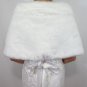 Bridal White Faux Fur Stole, Wedding Wrap, Bridal Stole FS108-WHIs