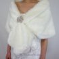 Bridal Ivory Faux Fur Stole, Wedding Wrap, Bridal Stole FS108-IVYs
