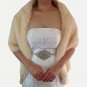 Bridal Champagne Faux Fur Long Wrap, Wedding Wrap, Bridal Stole 62" LW108-CPN