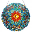 21" Round Stained Glass "Blossom" Tiffany Style Window Panel Suncatcher