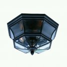 Quoizel 3 Light Newbury Outdoor Flush Mounts in Mystic Black - NY1794K