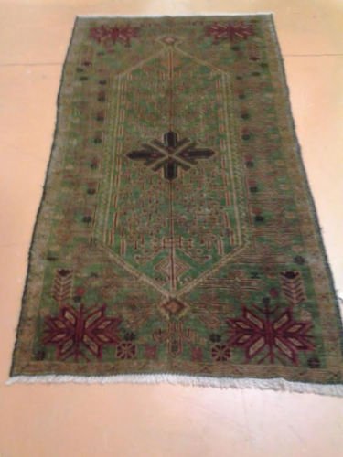 3x6 Authentic Handmade Handknotted Antique Turkish Kazak Rug Circa 1910
