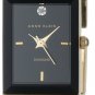Anne Klein Women's AK/1260BKBK Diamond Dial Black Ceramic Bangle Gold-Tone Watch