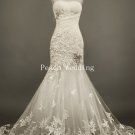 2014 White Ivory Chiffon Tulle Pleat Lace Applqiue Beading Wedding Dress Bridal Dress W1