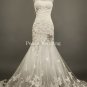 2014 White Ivory Chiffon Tulle Pleat Lace Applqiue Beading Wedding Dress Bridal Dress W1