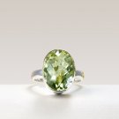 Natural Green Ametyst Gemstone Handmade Ring in 925 Sterling Silver
