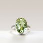Natural Green Ametyst Gemstone Handmade Ring in 925 Sterling Silver