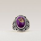 Purple Copper Turquoise Gemstone Handmade Ring in 925 Sterling Silver