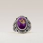 Purple Copper Turquoise Gemstone Handmade Ring in 925 Sterling Silver