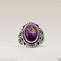 Purple Copper Turquoise Gemstone Handmade Ring in 925 Sterling Silver