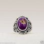 Purple Copper Turquoise Gemstone Handmade Ring in 925 Sterling Silver