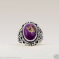 Purple Copper Turquoise Gemstone Handmade Ring in 925 Sterling Silver