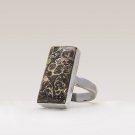 Natural Fossil Turritella Gemstone Handmade Ring in 925 Sterling Silver