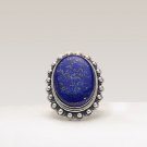 Natural Lapis Lazuli Gemstone Handmade Ring in 925 Sterling Silver