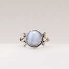 Natural Blue Lace Agate Gemstone Handmade Ring in 925 Sterling Silver