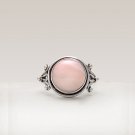 Natural Pink Opal Gemstone Handmade Ring in 925 Sterling Silver