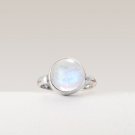 Natural Rainbow Moonstone Gemstone Handmade Ring in 925 Sterling Silver