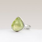Natural Prehnite Gemstone Handmade Ring in 925 Sterling Silver
