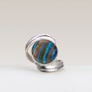 Natural Rainbow Calsilica Gemstone Handmade Ring in 925 Sterling Silver