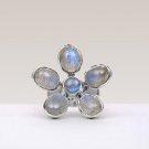 Natural Blue Flash Labradorite Gemstone Handmade Ring in 925 Sterling Silver