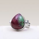 Natural Ruby Zoisite Gemstone Handmade Ring in 925 Sterling Silver