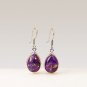 925 Sterling Silver Purple Bronze Vein Turquoise Gemstone Handmade Earring