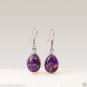 925 Sterling Silver Purple Bronze Vein Turquoise Gemstone Handmade Earring