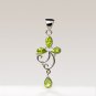 925 Sterling Silver Natural Peridot Faceted Multi Gemstone Handmade Pendant