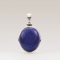 925 Sterling Silver Natural Deep Blue Lapis Lazuli Gemstone Pendant