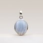925 Sterling Silver Blue Lace Agate Natural Gemstone Pendant