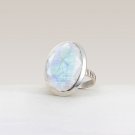 925 Sterling Silver Natural Rainbow Moonstone Gemstone Handmade Ring
