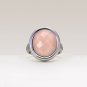 925 Sterling Silver Pink Opal Checkerboard Cut Gemstone Ring