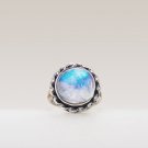 925 Sterling Silver Rainbow Moonstone Handcrafted Artisan Ring