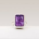 925 Sterling Silver African Amethyst Cabochon Ring