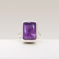 925 Sterling Silver African Amethyst Cabochon Ring