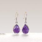 925 Sterling Silver Purple Amethyst Cabochon Gemstone Handmade Earring