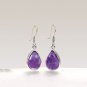925 Sterling Silver Purple Amethyst Cabochon Gemstone Handmade Earring