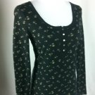 NWOT LRL Lauren Jeans Co. RALPH LAUREN Long Sleved Rose Printed Henley Size M