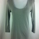 J Crew Pale Grunge Scoop Neck Top Size M Grey