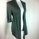 NWOT EXPRESS OPEN FRONT CARDIGAN GREY 3/4 SLEEVE FITTED FLATTERING WAIST SIZE M