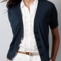 Ann Taylor LOFT 100% Pima Cotton Short Dolman Sleeve Cardigan Size M Bone Black