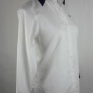 NWOT RALPH LAUREN PETITE WHITE CONTRAST TRIM LOGO DRESS SHIRT SIZE P/S