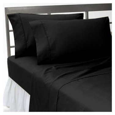 1000TC SOLID BLACK COLOR SHEET SET-100% EGYPTIAN COTTON