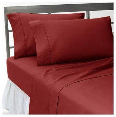 1000TC SOLID BURGUNDY COLOR SHEET SET-100% EGYPTIAN COTTON