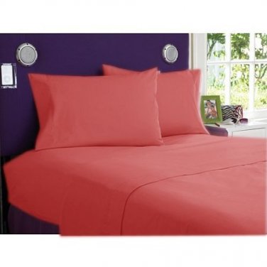 1000TC SOLID FLAT SHEET & BRICK RED COLOR - 100% EGYPTIAN COTTON